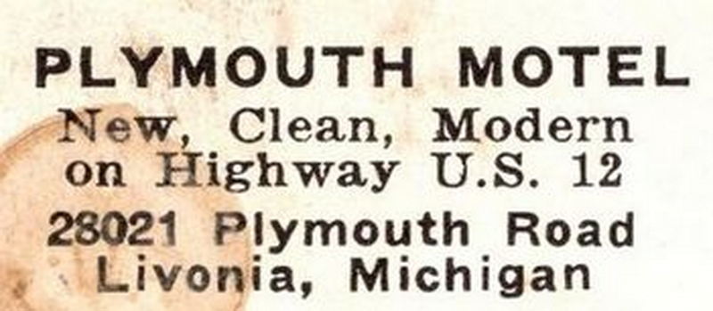 Plymouth Motel - Vintage Post Card (newer photo)